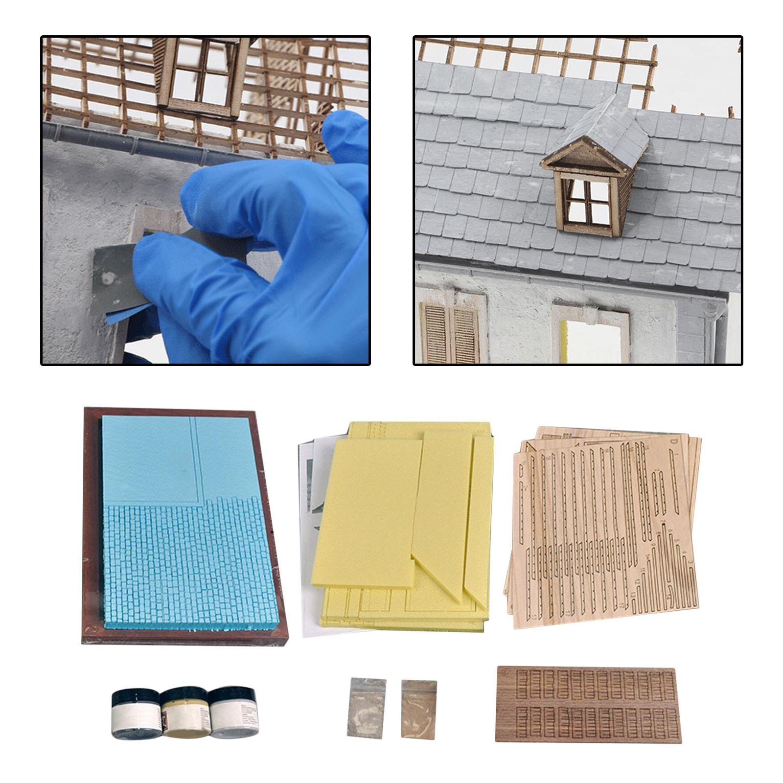 Unpainted 1/35 Building Model Kits Ruins House 3D Puzzles with Display Base for Landscape