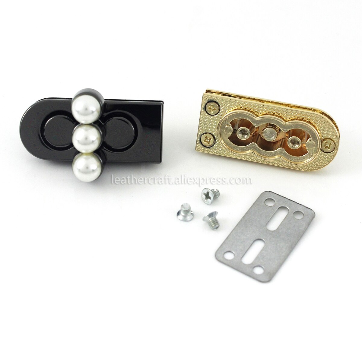 1pcs Metal Pearl Turn Lock Push Lock Clasp Bag Laggage Purse Leather Craft Closure DIY Hardware Accessories