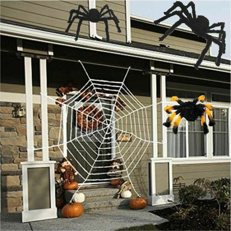 Halloween Spider Decoration Black Giant Scary Haunted House Prop Indoor Outdoor Decoration