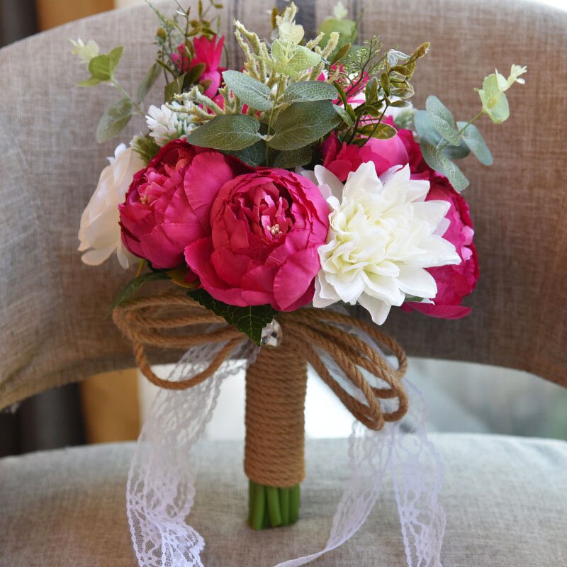 Artificial Bouquets De Casamento Para Noivas Fora Do Laço Flores Do Casamento Broche Bouquet Bouquets De Mariage: 004