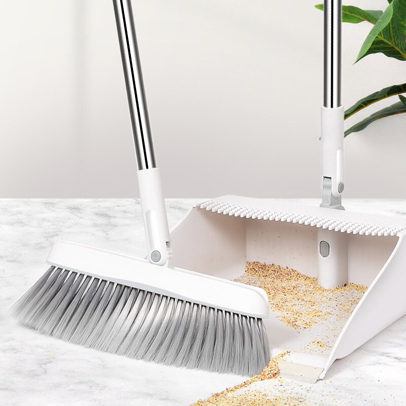 Magic Foldable Standing Broom and Dustpan Set Windproof Rotatable Adjustable Filter Hair Floor Cleaning Broom Crumb Tools