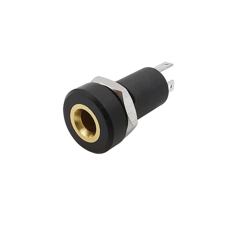 1/2/5Pcs 3.5Mm Audio Jack Socket Stereo 3 Pole Soldeer Panel Mount Met Noten Connector zwart PJ-392A