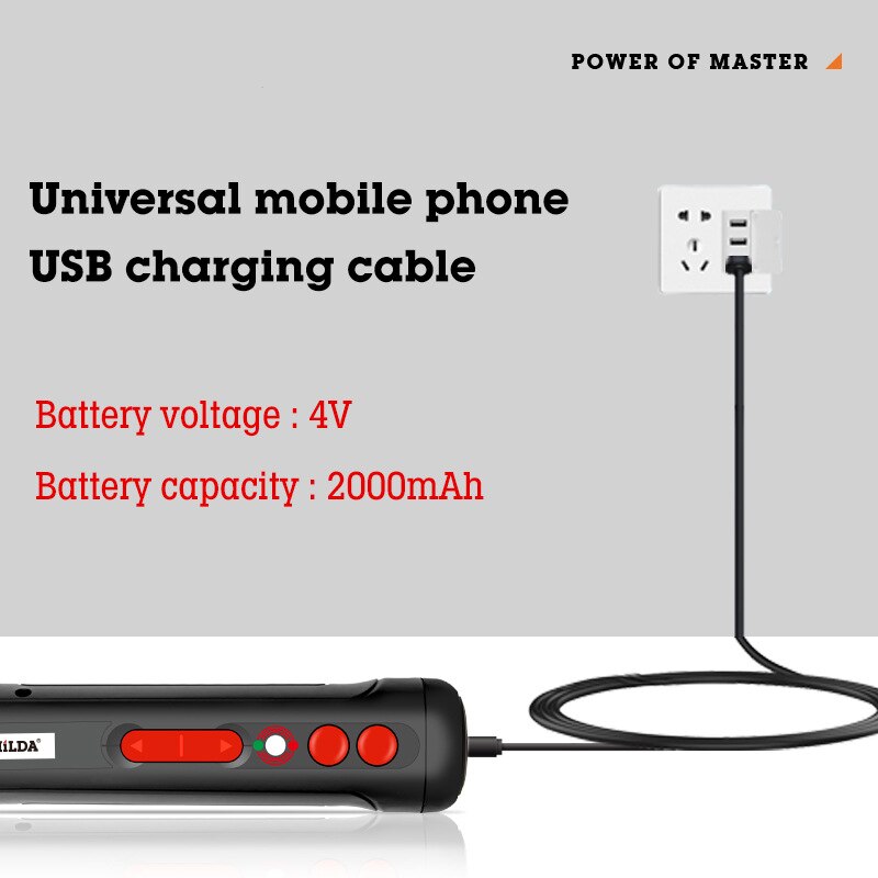 Mini USB Rechargeable Electric Screwdriver with LED Indicator Light and 19pcs Bits and Battery Power Screwdriver