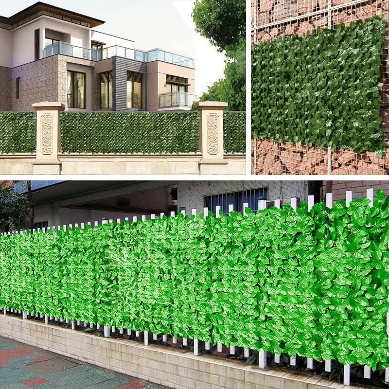Artificial Hedge Fence Panel 0.5M/3M Green Privacy Screen Waterproof UV Protection Outdoor Garden Balcony Home Decoration