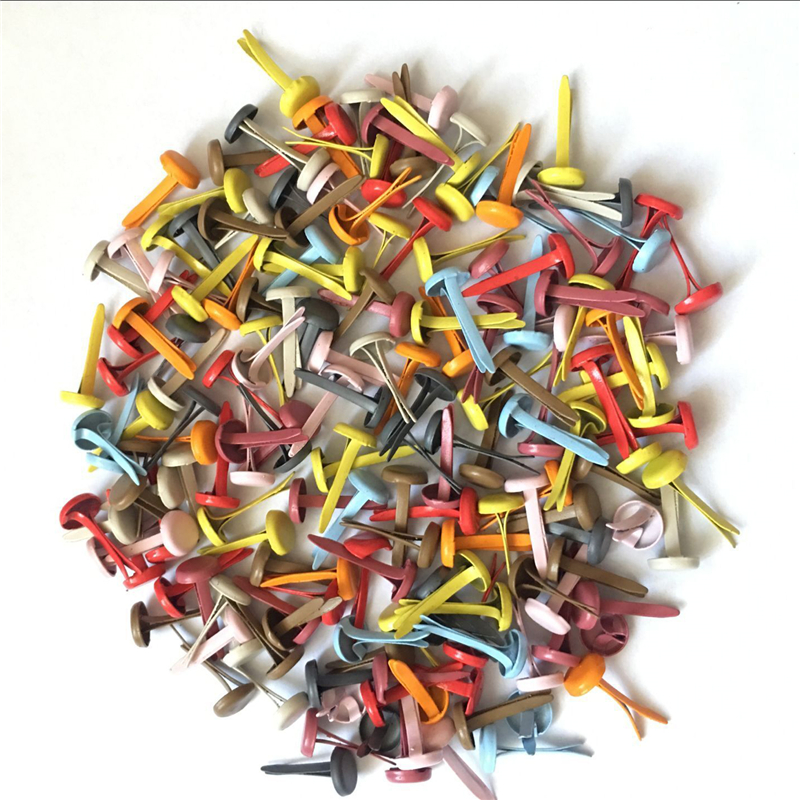 Brads métalliques de couleurs mélangées 8x17mm, 100 pièces, pour Scrapbooking, embellissement, fixation, Rivets en émail, fabrication de cartes