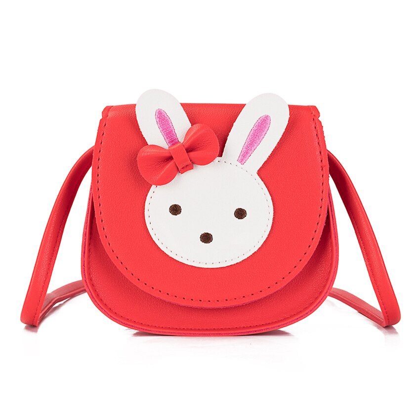 Heopono Mode Mooie Konijn Dier Kinderen Tas Goede PU Draagbare Kids Kleine Pocket Tas Meisjes Crossbody Satchel: Watermelon Red