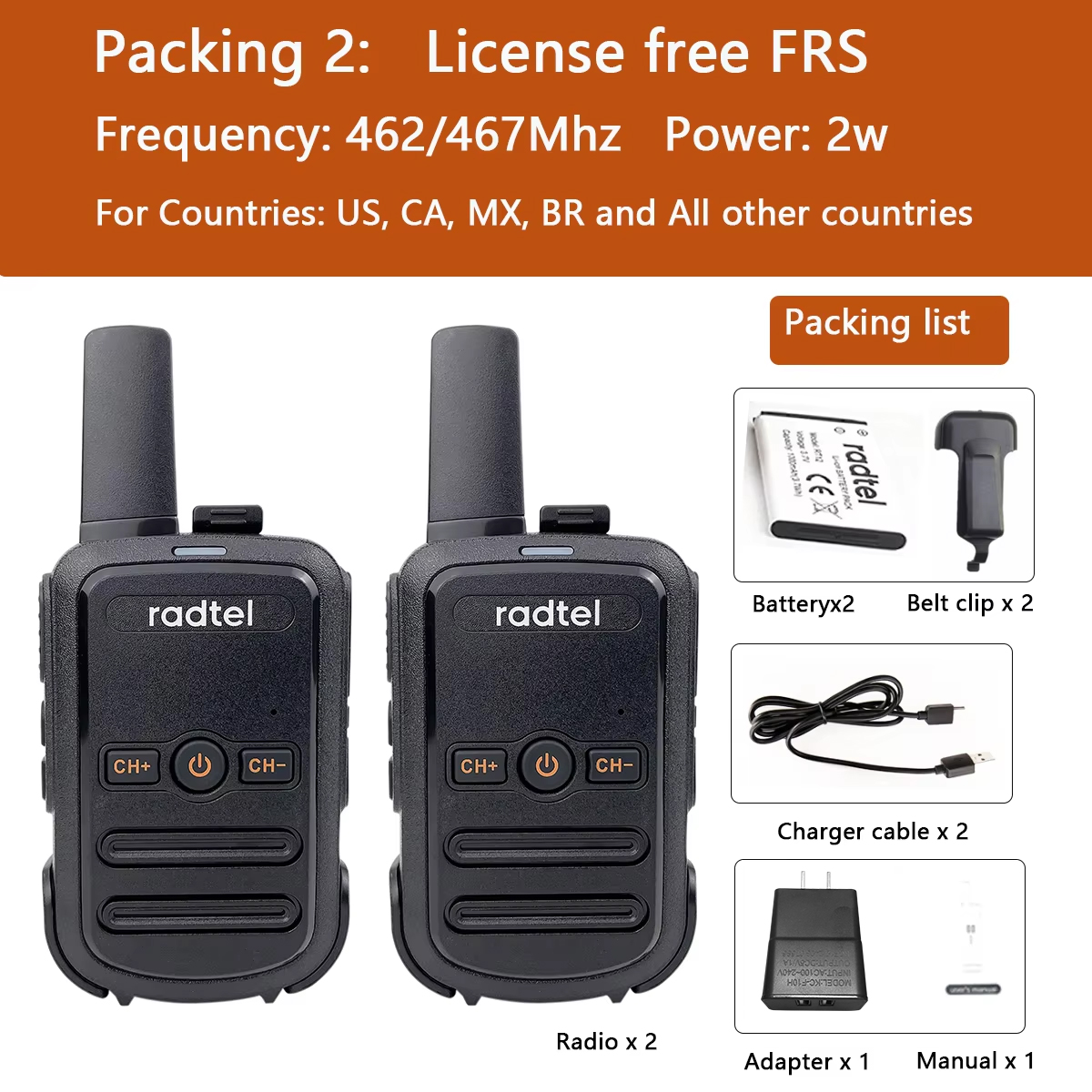 Mini walkie-talkie RT12, Radio de dos vías, comunicador FRS PMR radios, para Hotel y negocios, 1 o 2 uds.: Camo