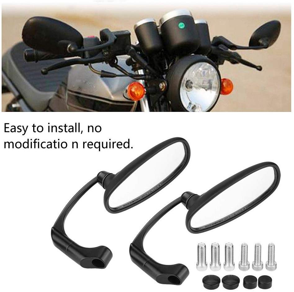 Motorcycle Rearview Side Mirror with 8/10mm Screws Universal Round Retro Modified Motorbike Cafe Racer Rear view Mirrors