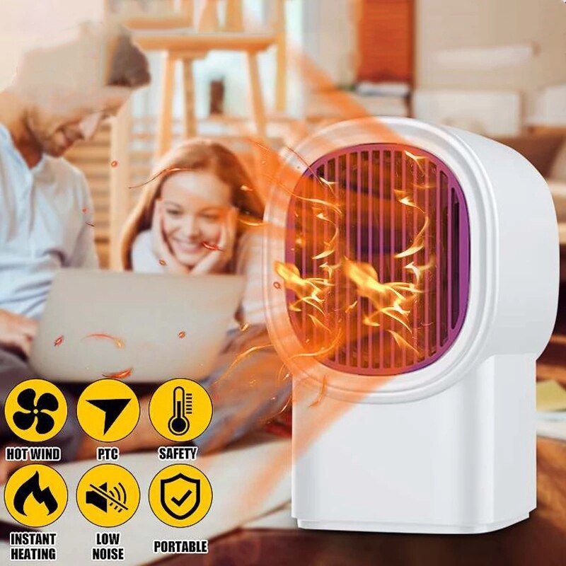 Space Heater Portable Electric Heater Fan Quick Heat-Up Ultra Quite for Office Table Home Dorm EU Plug