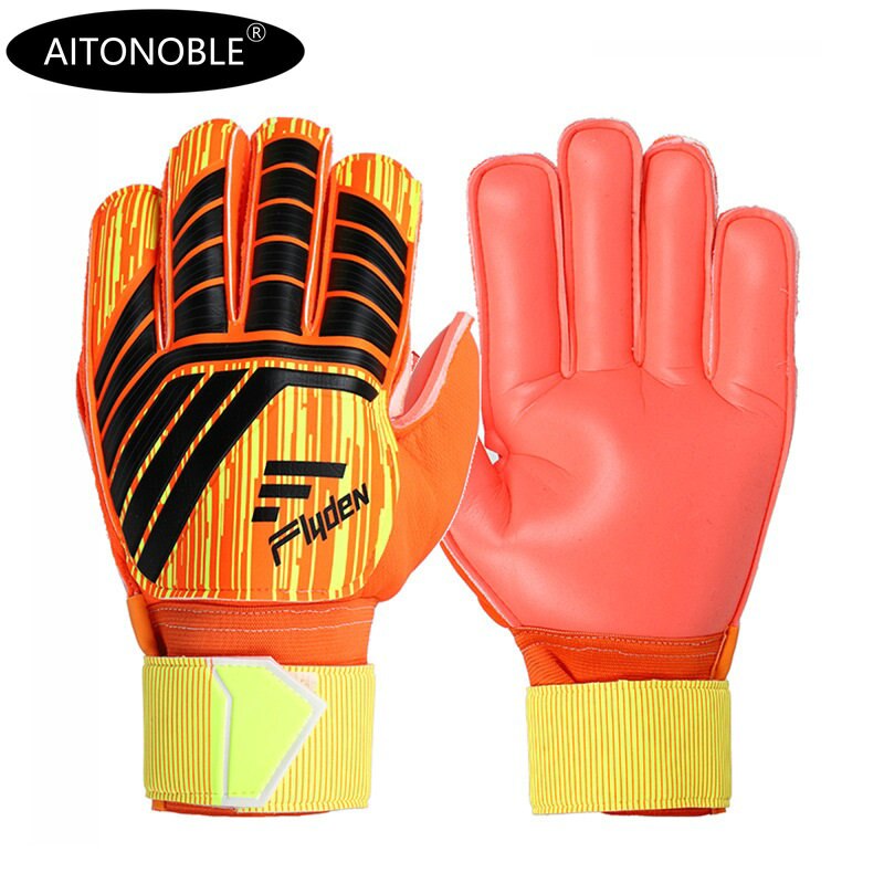 Aitonoble Professionele Voetbal Doelman Glvoes Latex Vinger Bescherming Volwassen Studenten Voetbal Goalie Handschoenen: 8 / Orange