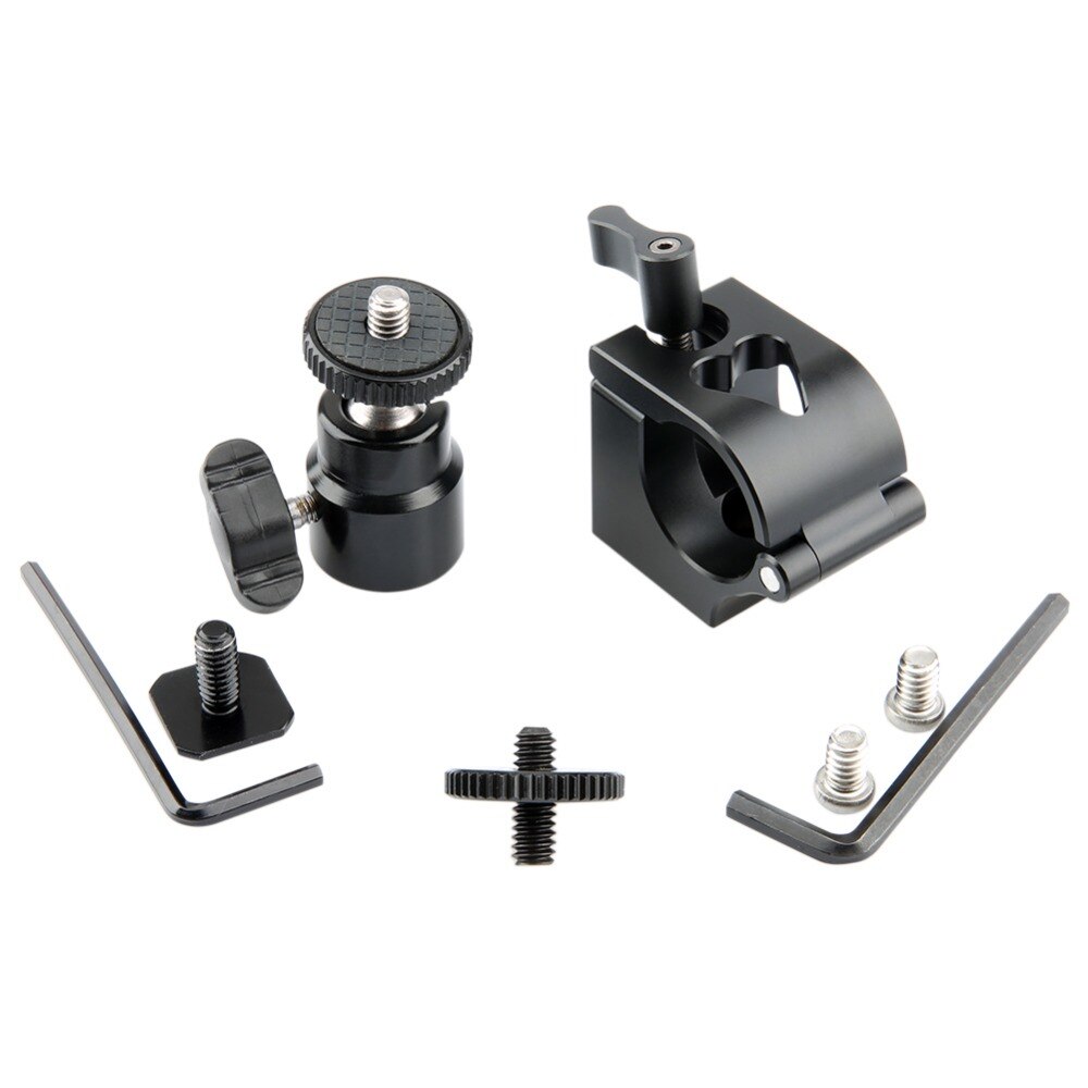 NICEYRIG-Abrazadera para trípode de placa de tornillo 1/4, soporte para queso, varilla de 25mm, con ajuste de rotación de 360 grados, cabeza de bola para Monitor LCD