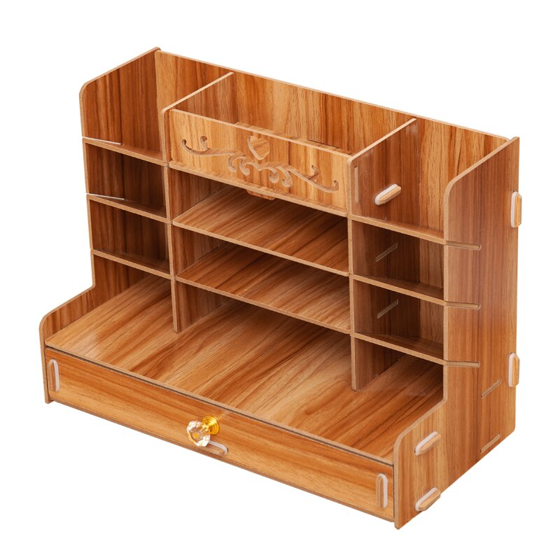 Pen holder Nordic ins storage box creativity office,desk stationery box wooden large capacity rack wooden book box