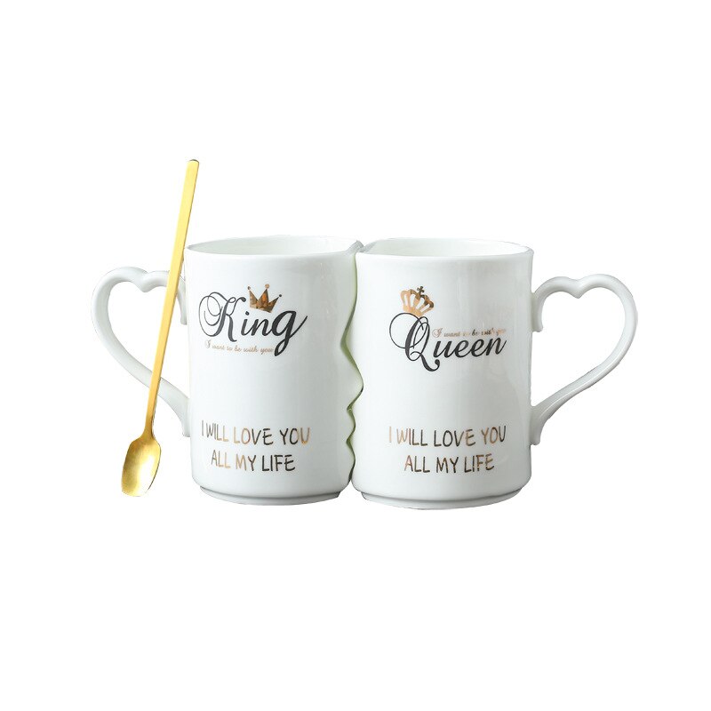OUSSIRRO 2 Pçs/set Casal Beijo Caneca de Cerâmica Xícara de Café Criativo Presente de Aniversário de Casamento Dia Dos Namorados