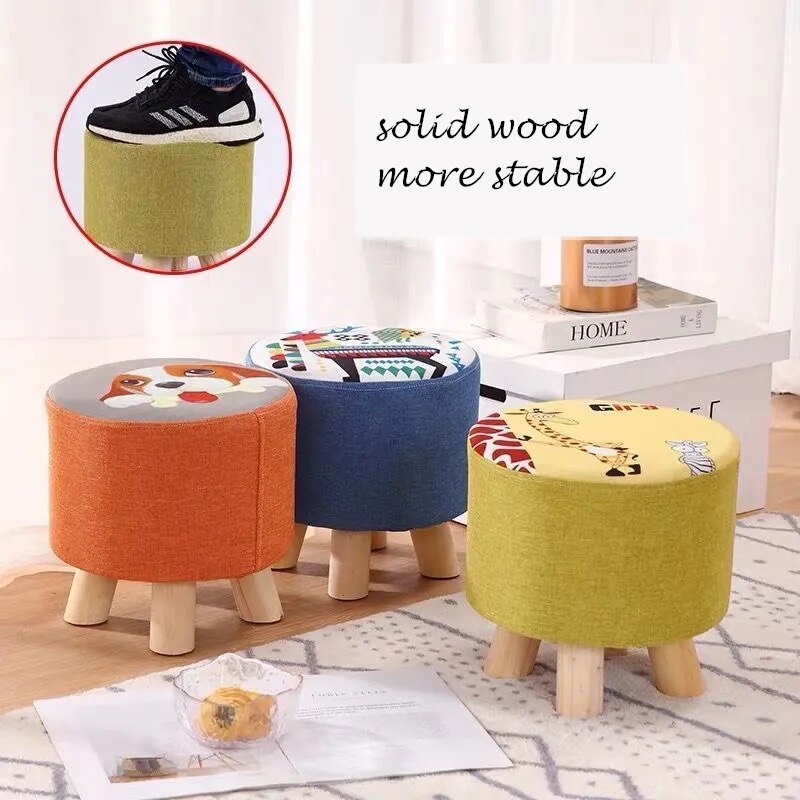 Hause Sofa Runde Hocker Tuch Kunst Wohnzimmer Tee Tisch HüGel Holz Kreative Kleine Fuß Hocker Sattel freundlicher Hocker Bank
