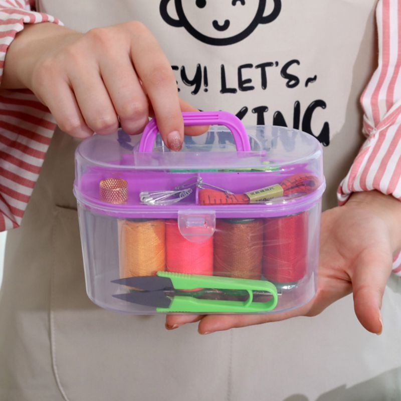 Portable DIY Sewing Thread Travel Kit Knitting Needles Tools Set Stitching Embroidery Craft Tape Measure Scissors Thimble
