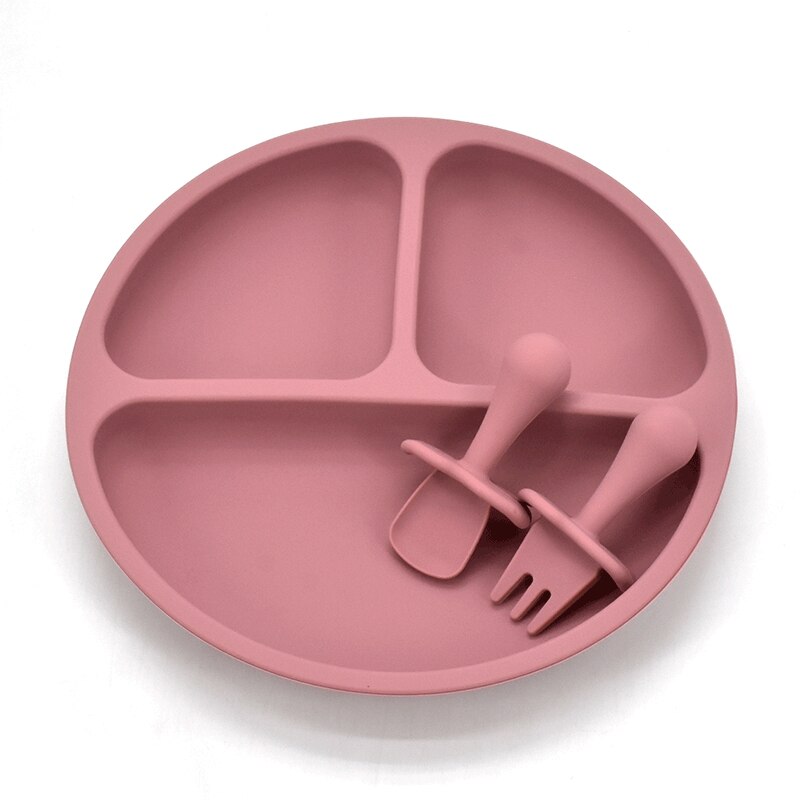 Assiette à manger en Silicone pour bébé, solide, mignon, dessin animé, vaisselle de pour bébé, formation, vaisselle, bol d'alimentation pour enfants