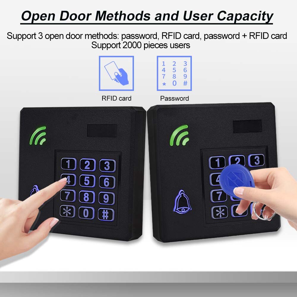 Système de contrôle d&#39;accès étanche IP68, clavier RFID extérieur WG26, contrôleur d&#39;accès, étanche à la pluie avec claviers 125khz pour la maison