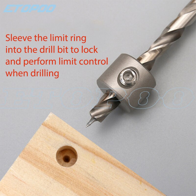 Stainless Steel Limit Ring Three-in-one Hole Punch Round Dowel Locator Drill Sleeve Woodworking Tools