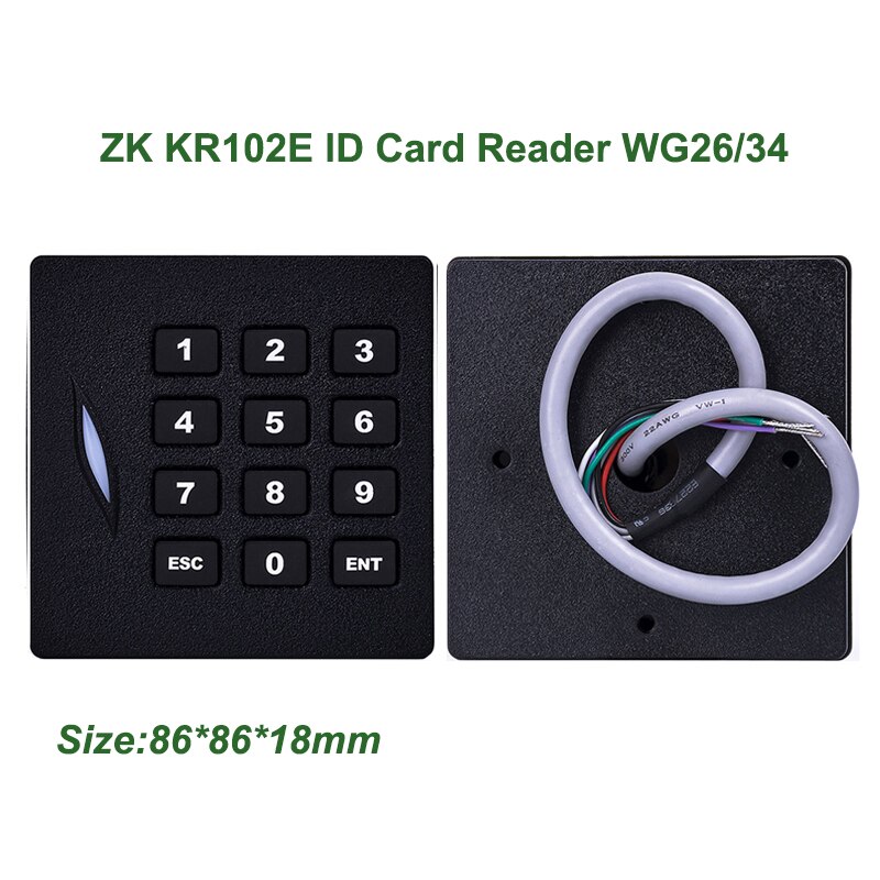ZK KR100 Wiegand Card Reader 125kHz EM Card Reader WG26/34 RFID Card Reader IP65 Waterproof Access Control Proximity Card Reader: KR102E