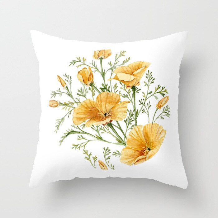 Bloemen planten serie decoratieve kussenhoes kussen kussensloop polyester 45*45 sierkussen woondecoratie kussensloop: Drd 93-2