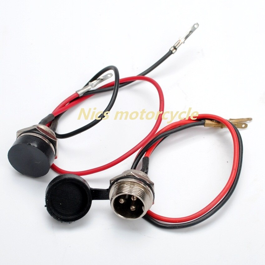 2P PRONG ROUND MALE RECEIVING BATTERY CHARGER PLUG POCKET BIKE ATV QUAD