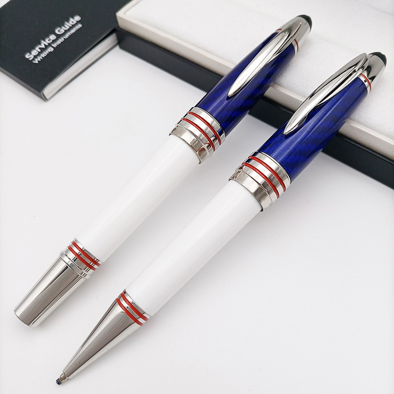John Kennedy Carbon Fiber Rollerball Ballpoint pen Dark Blue Fountain Pen Writing Stationery with JFK Clip