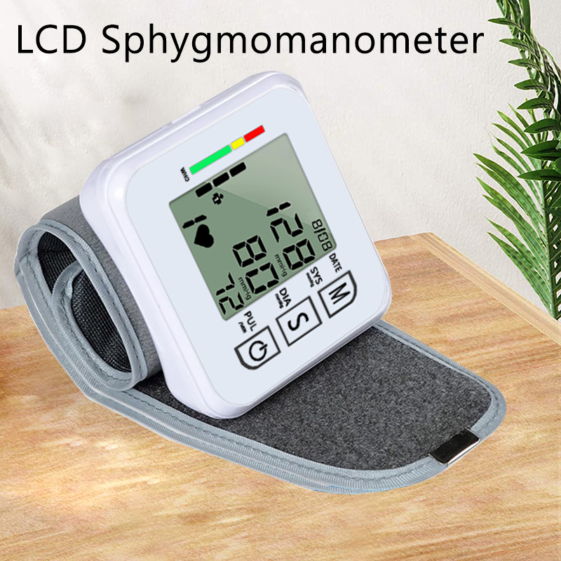 Bloeddrukmeter, Automatische Digitale Lcd Display, Pols Monitor, Hartslag En Hartslag Meter Meting, Ouderen Gezondheid