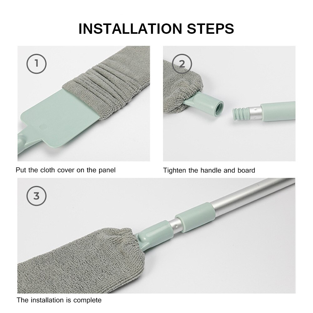 Cepillo de polvo para mesita de noche, accesorio retráctil para cama, hueco inferior, mango largo, microfibra mágica, artefacto de limpieza de polvo, barrido de pelo para el hogar