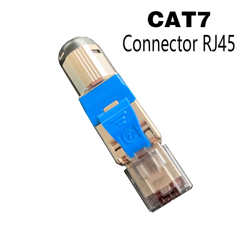 Cat6 Cat6A Cat7 Cat8 Industrial Ethernet Connector RJ45 Shielded Field Plug Tool Free Easy Metal Die-Cast Termination Conector: CAT7 Blue