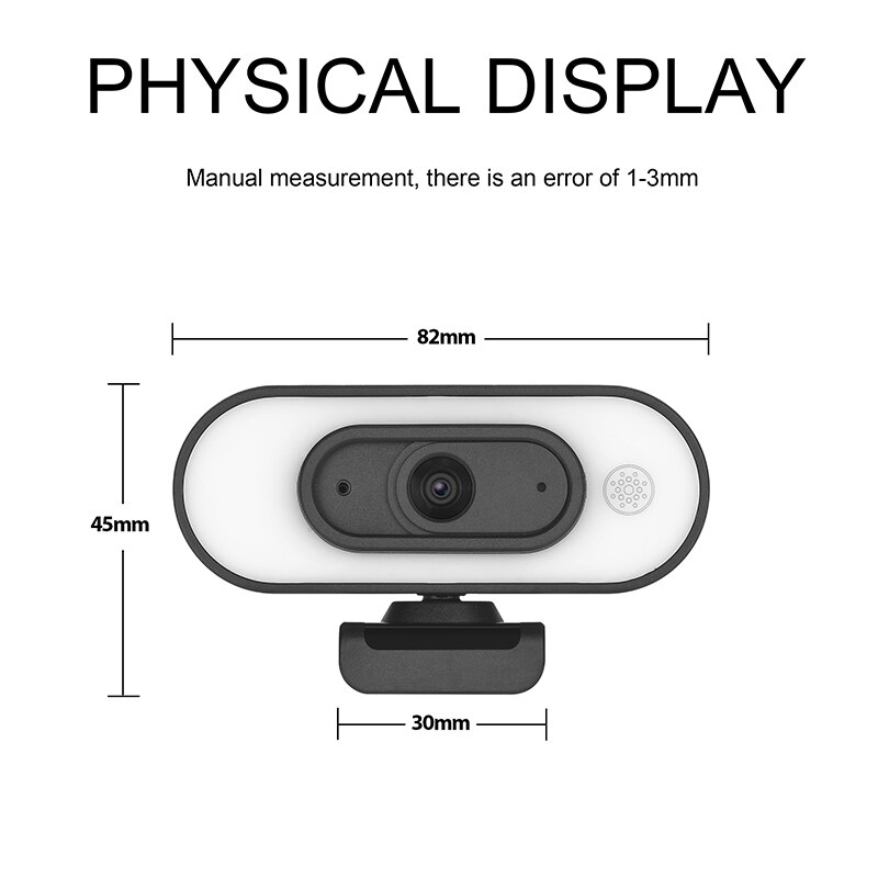 VizoLink 4K Webcam For Computer Pixels Wide Angle Web Camera 3 Grades Brightness Camera with Microphones Tripod Video Conference