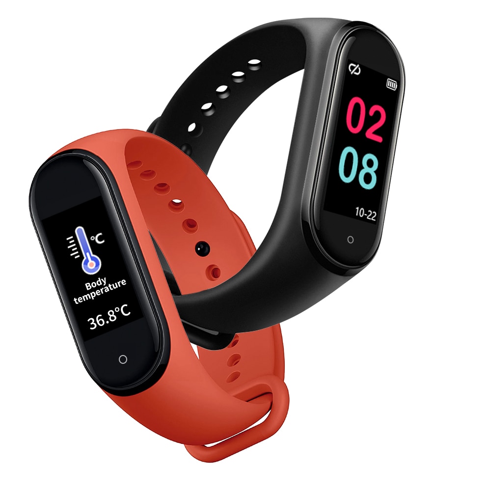 M4 versione di Aggiornamento Del Corpo Termometro Braccialetto M4 Misura Pro Salute Intelligente Banda M5 Bluetooth di Chiamata/Musica di Fitness Tracker Orologio