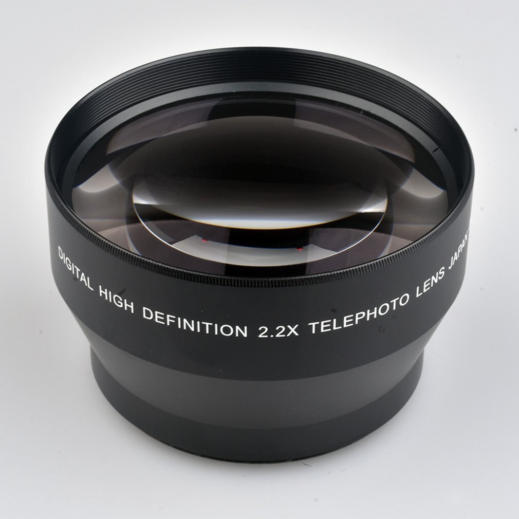 Teleconvertidor óptico 2.2x, adaptador de filtro para lente, teleobjetivo de vidrio óptico, teleconvertidor de 67mm con bolsa de almacenamiento