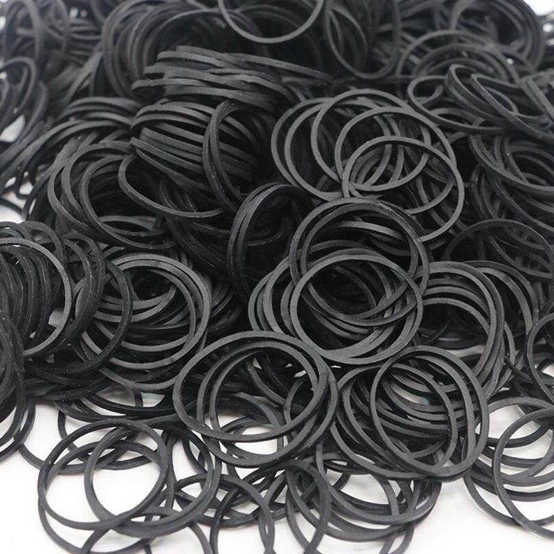 Black Color 500 pcs/ Pack 40mm Black Rubber Band Elastic Office School