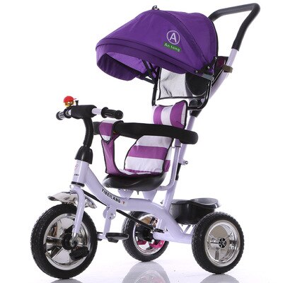 Baby Three Wheel Stroller1-3-5Y Bicycle Kids BikeBaby Stroller Pram Pushchair Folding Baby Buggies Travel umbrella Car: purple