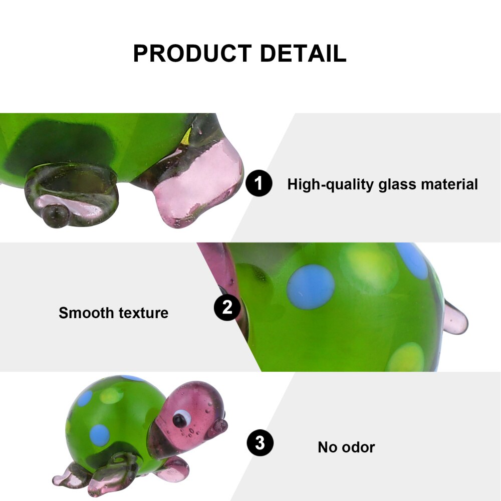 1pc Micro Decor Stylish Adorable Pretty Mini Sea Turtle Glass Turtle Mini Turtle for Home
