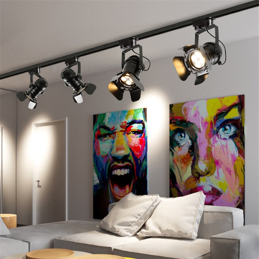 Thrisdar 30 W retro LED track licht vier-leaf stretch track scheinwerfer kleidung shop mall COB led-strahler