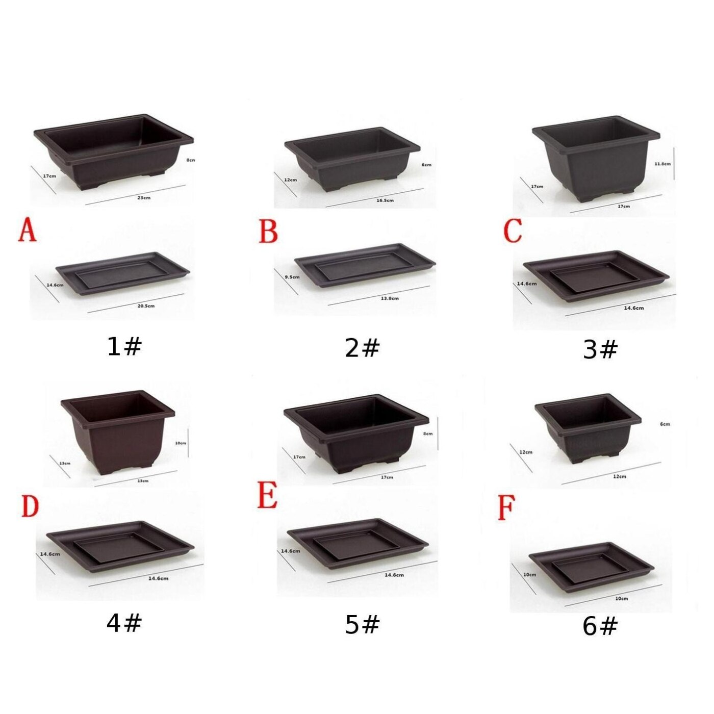 Flower Plant Pot Square/Rectangular Balcony Nursery Bonsai Succulent Planter for Starting Seeding For Home Garden Plant Pot Nurs