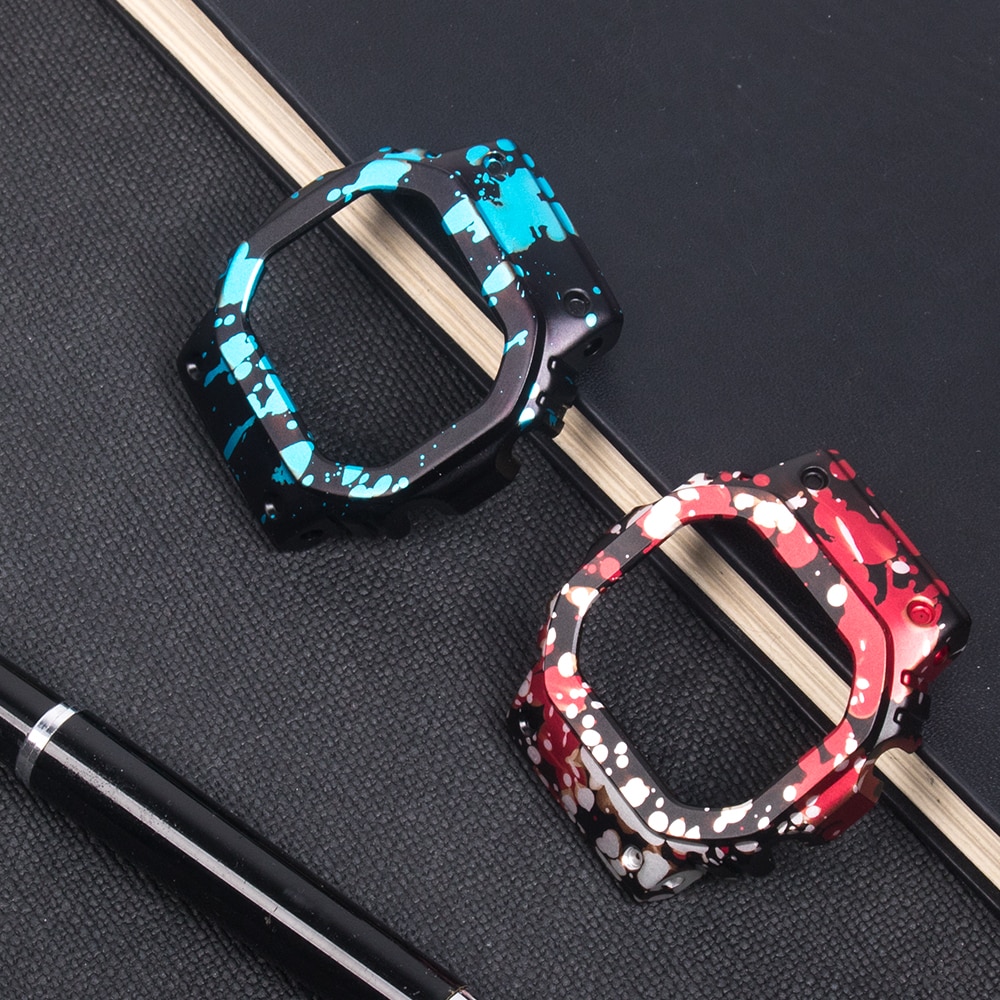 Urkasse i aluminiumslegering til casio g-shock dw -5600 gw5000 dw-5000/5025/5030 gwx -5600 street graffiti ur kofanger tilbehør