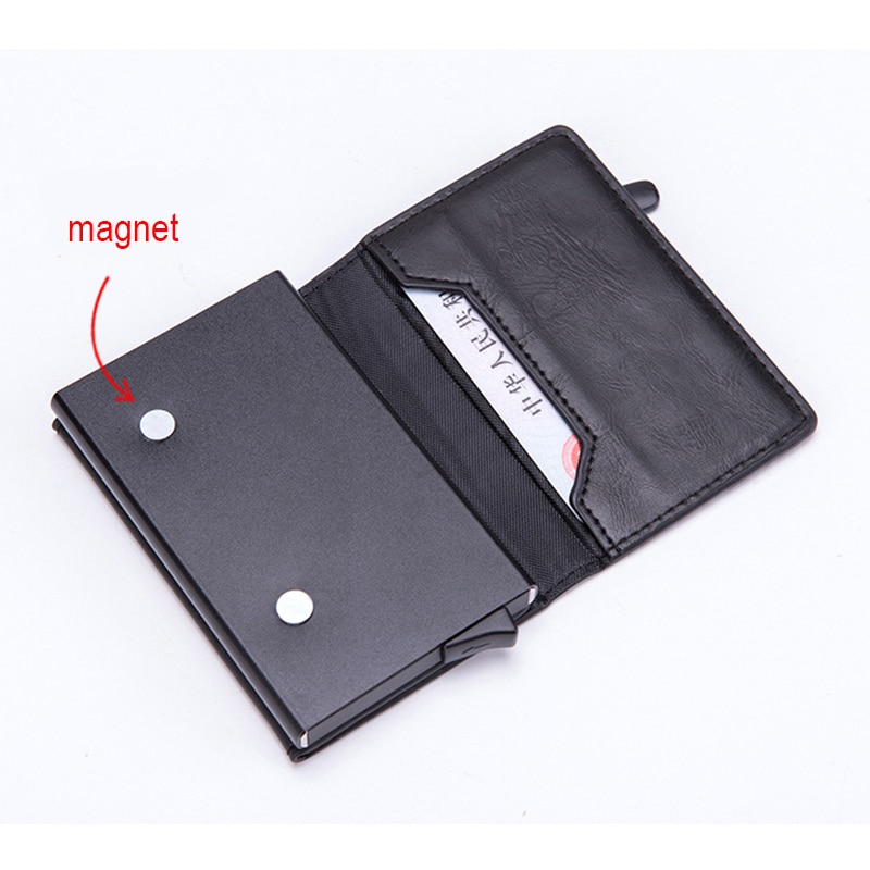 Dienqi Carton Fiber Kaarthouder Slanke Mannen Portefeuilles Trifold Rfid Blocking Slim Mini Portemonnee Kleine Metalen Purse Vallet Walet Magneet