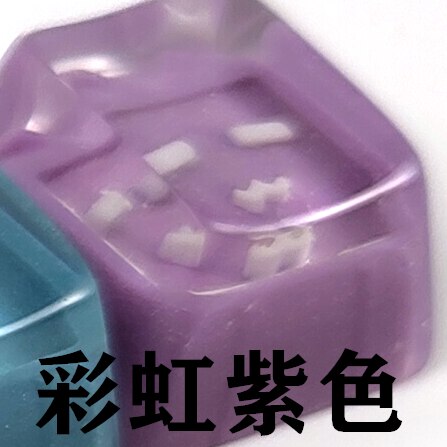 1pc handmade resin keycap for MX switches mechanical keyboard personality backlit keycaps for bilibili: Violet