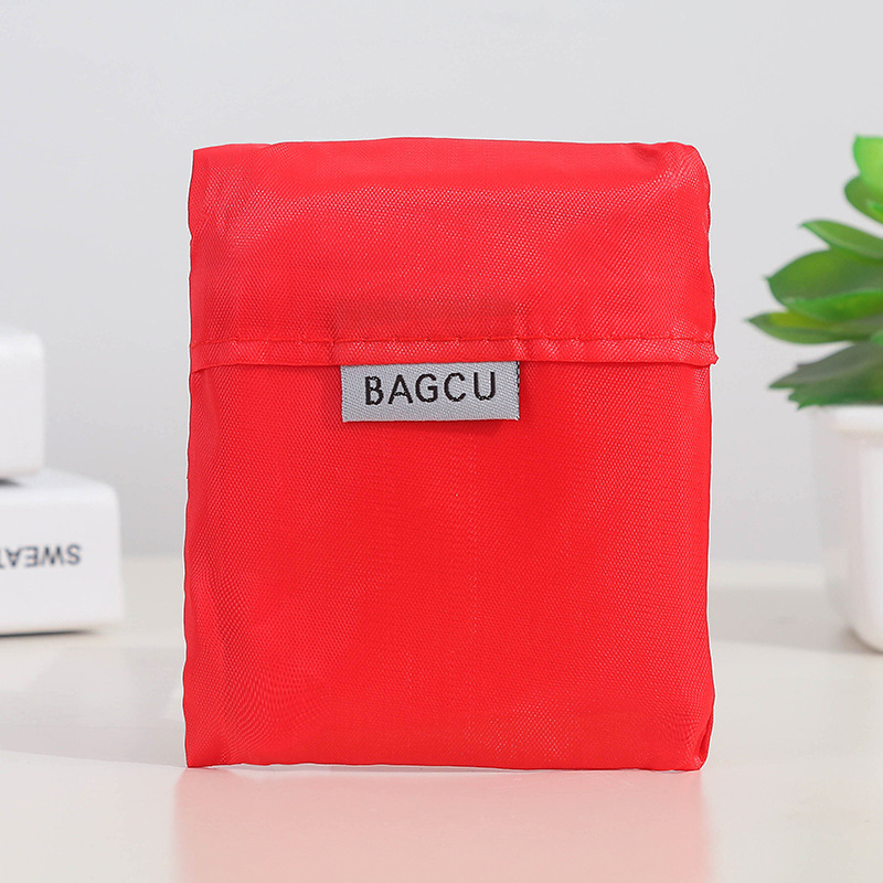1PC Shopping Bag Eco-friendly Bag Hand Shoulder Grocery Bags Shoulder Market Bags Reusable Foldable Supermarket Shop Bags: Red