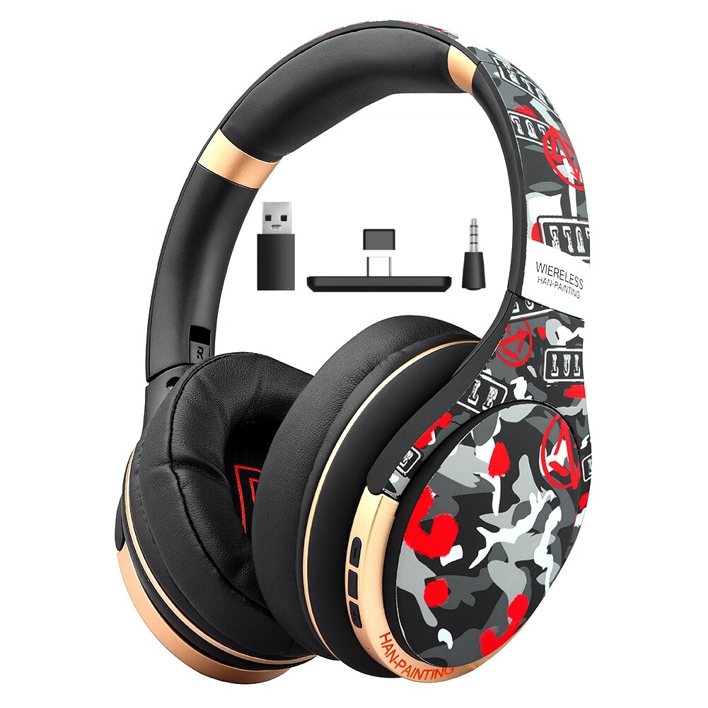 For PS4 Nintendo Switch PC wireless Gamer Headphone with HD mic & bluetooth Transmitter