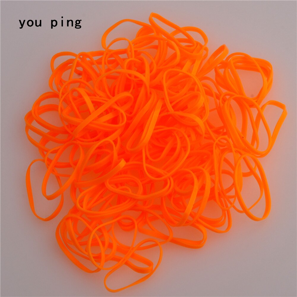 901 Pink Rubber Band Elastic Rope Women Girls child Tie Hair Styling Tools Students School Supplies: Orange