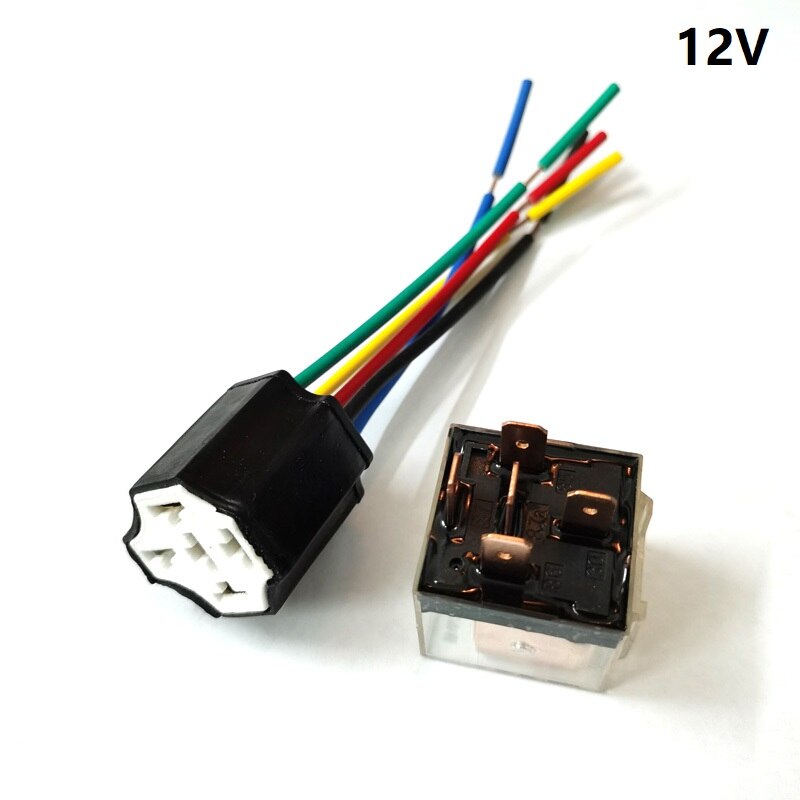Car Transparent SPDT 80A Relay 4Pins 5Pins 12 Volt coil DC 24V Ceramic Relay Wiring Harness Socket Plug: 12V 80A 5Pins