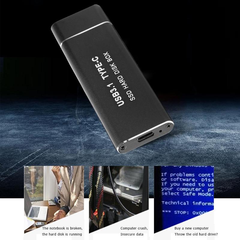 Hard Disk Case SSD USB3.0 USB3.1 Type C to M.2 NGFF External Hard Drive HDD Enclosure Operating System Support Windows xp/Vista