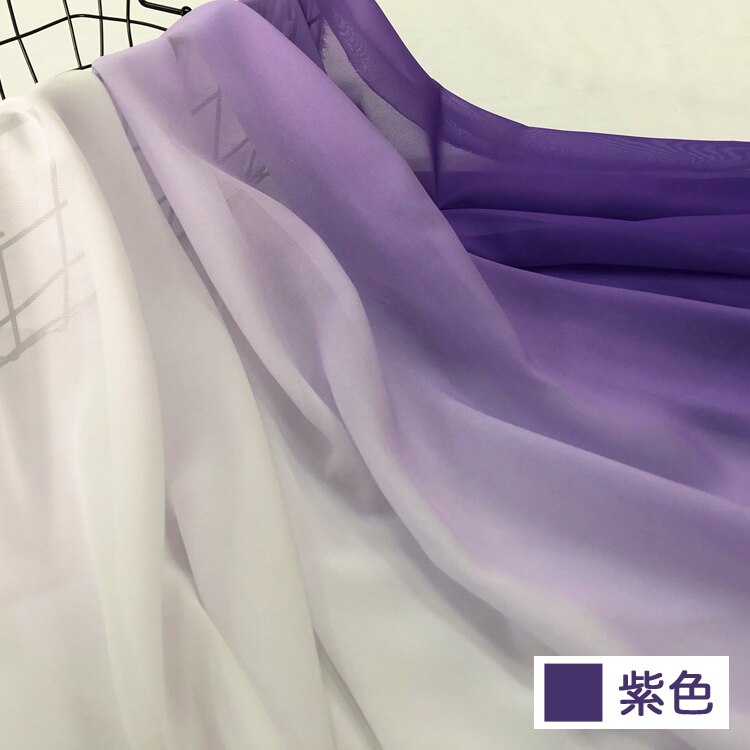 Tela de chifón suave para vestido de actuación en escenario, falda fina de 59 pulgadas de ancho, Material de bufanda Hanfu: Purple