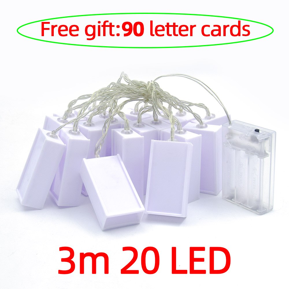 AIFENG 1.5m 3m DIY Letter Light String Happy Birthday Room Lights Decor Battery Power LED Light Room Bedroom String Lights: 3m 20LED / Cool White
