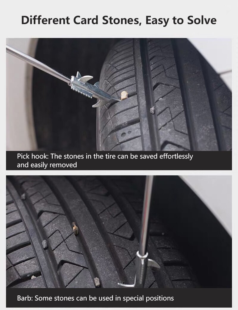 Autoband steenreiniger groef gebroken steen verwijderaar bandenreinigingshaak bandenreinigingsgereedschap