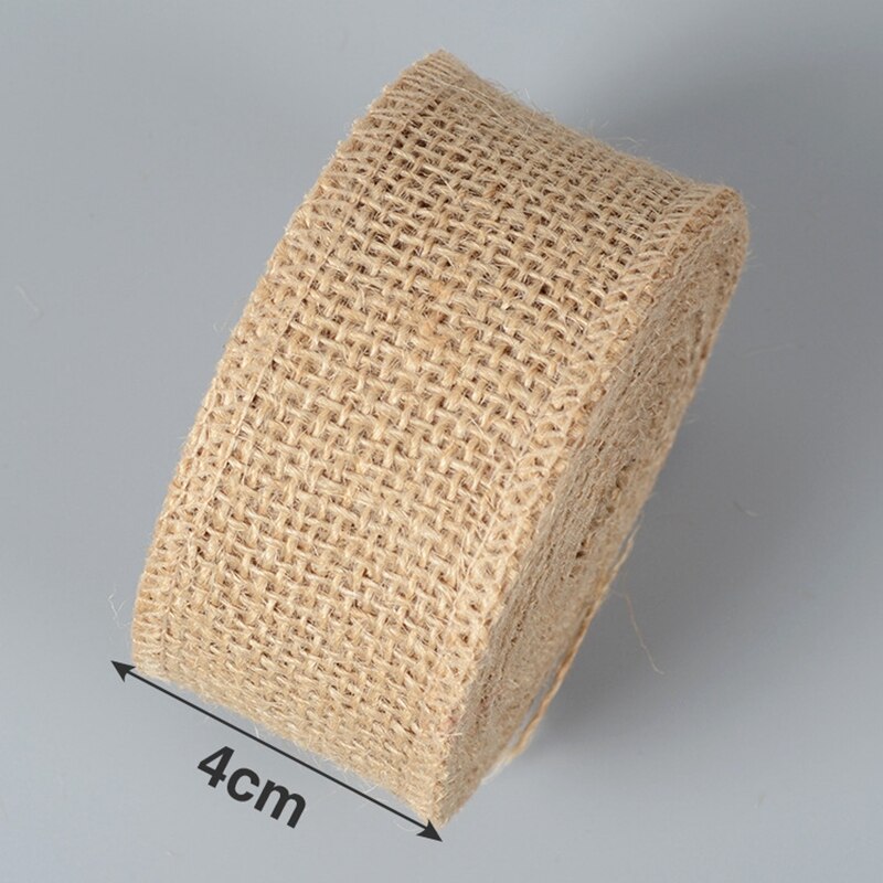 2Yard/Roll Natuurlijke Jute Jute Lint Voor Ambachten Diy Hennep Lint Kant Materiaal Wedding Party Decoratieve Kerst Cadeau wikkelen: width 4cm