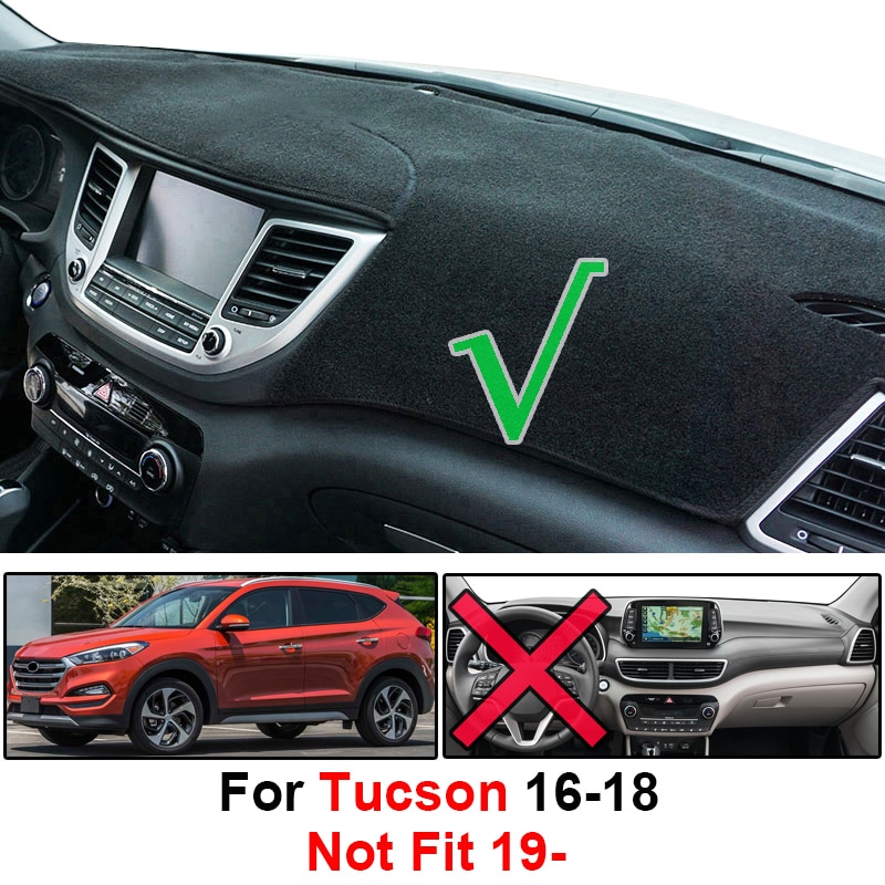Til hyundai tucson tl  mk3 instrumentbrætdæksel dashmat dashmåtte tæppe solskyggepude